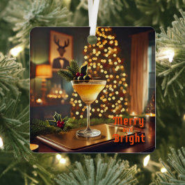 ミッドセンチュリーメリークリスマス&ブライトカクテル メタルオーナメント