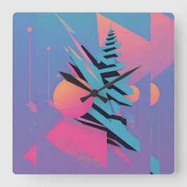ミッドセンチュリーメンフィスデザイン – ケンゲージアート スクエア壁時計