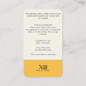 ミッドセンチュリーモダンおもしろいハウスプラントイエロー&ネイビー 名刺 (裏面)