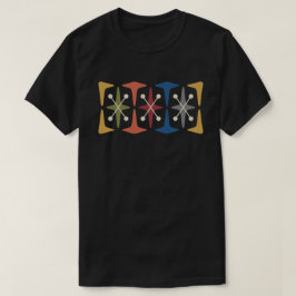 ミッドセンチュリーモダンなコズミックスターバーストデザインTシャツ Tシャツ