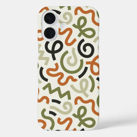 ミッドセンチュリーモダンな波状抽象デザインのスマホケース Case-Mate iPhoneケース (裏面)