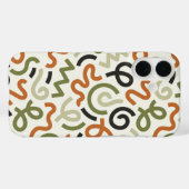 ミッドセンチュリーモダンな波状抽象デザインのスマホケース Case-Mate iPhoneケース (裏面 (横))