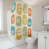 ミッドセンチュリーモダンのキューブ シャワーカーテン (インサイチュ)