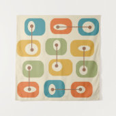 ミッドセンチュリーモダンのキューブ タペストリー (正面(横))