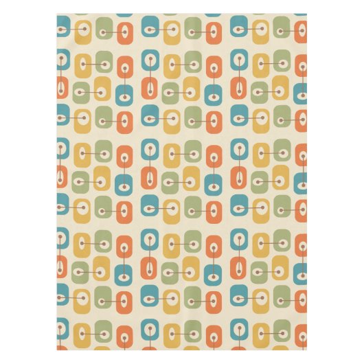 ミッドセンチュリーモダンのキューブ テーブルクロス (正面)