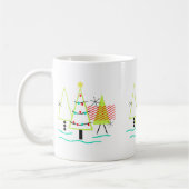 ミッドセンチュリーモダンのクリスマスツリー コーヒーマグカップ (左)