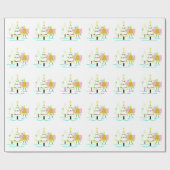 ミッドセンチュリーモダンのクリスマスツリー ラッピングペーパー (フラット)