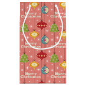 ミッドセンチュリーモダンのクリスマスバウブル スモールペーパーバッグ (裏面)