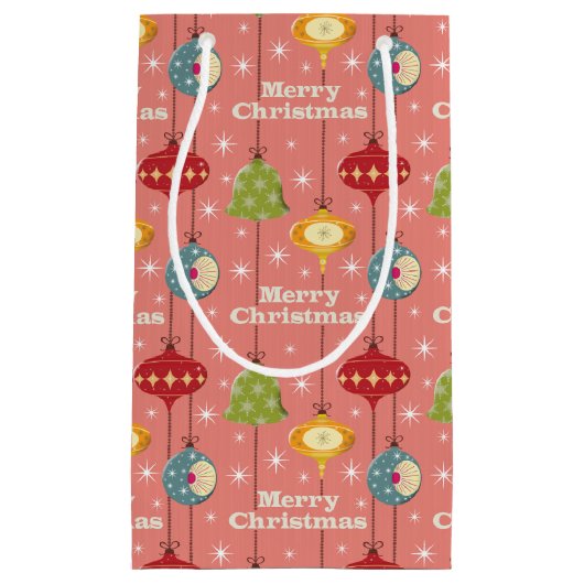 ミッドセンチュリーモダンのクリスマスバウブル スモールペーパーバッグ (正面)