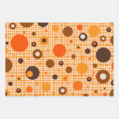 ミッドセンチュリーモダンのドット織りパターン ラッピングペーパーシート (正面2)