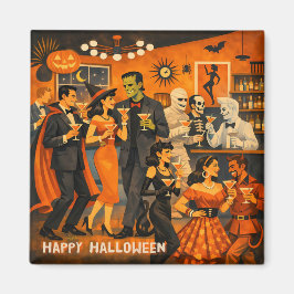 ミッドセンチュリーモダンのハロウィンマーティニパーティー マグネット