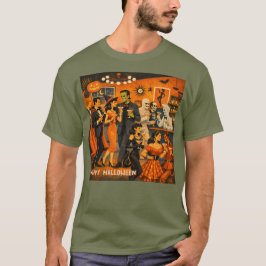 ミッドセンチュリーモダンのハロウィンマーティニパーティー Tシャツ