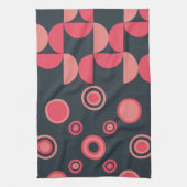 ミッドセンチュリーモダンの夏の夕日 キッチンタオル (縦)