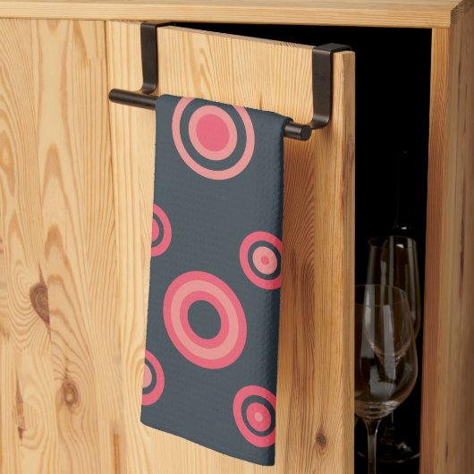 ミッドセンチュリーモダンの夏の夕日 キッチンタオル (三つ折り)