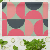 ミッドセンチュリーモダンの夏の夕日 キッチンタオル (折り畳み)