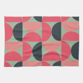 ミッドセンチュリーモダンの夏の夕日 キッチンタオル (横)