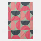 ミッドセンチュリーモダンの夏の夕日 キッチンタオル (縦)