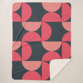 ミッドセンチュリーモダンの夏の夕日 シェルパブランケット (正面)