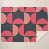 ミッドセンチュリーモダンの夏の夕日 シェルパブランケット (正面(横))