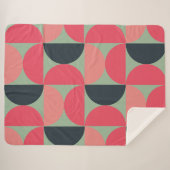 ミッドセンチュリーモダンの夏の夕日 シェルパブランケット (正面(横))