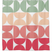 ミッドセンチュリーモダンの夏の夕日 シャワーカーテン (正面)