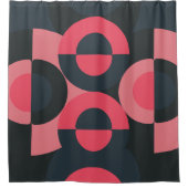 ミッドセンチュリーモダンの夏の夕日 シャワーカーテン (正面)