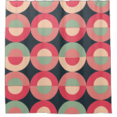 ミッドセンチュリーモダンの夏の夕日 シャワーカーテン (正面)