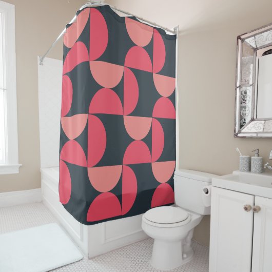 ミッドセンチュリーモダンの夏の夕日 シャワーカーテン (インサイチュ)