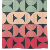 ミッドセンチュリーモダンの夏の夕日 シャワーカーテン (正面)