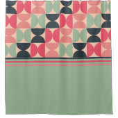 ミッドセンチュリーモダンの夏の夕日 シャワーカーテン (正面)