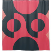 ミッドセンチュリーモダンの夏の夕日 シャワーカーテン (正面)