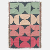 ミッドセンチュリーモダンの夏の夕日 スローブランケット (正面縦)