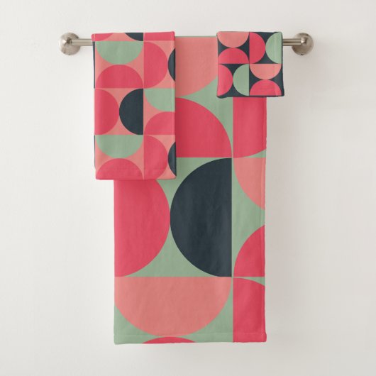 ミッドセンチュリーモダンの夏の夕日 バスタオルセット (インサイチュ)