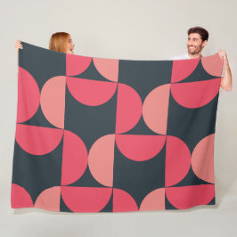 ミッドセンチュリーモダンの夏の夕日 フリースブランケット