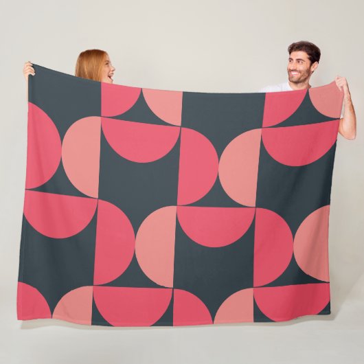 ミッドセンチュリーモダンの夏の夕日 フリースブランケット (インサイチュ)