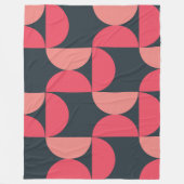 ミッドセンチュリーモダンの夏の夕日 フリースブランケット (正面)