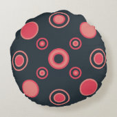 ミッドセンチュリーモダンの夏の夕日 ラウンドクッション (裏面)