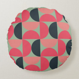 ミッドセンチュリーモダンの夏の夕日 ラウンドクッション