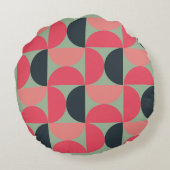 ミッドセンチュリーモダンの夏の夕日 ラウンドクッション (裏面)