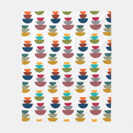 ミッドセンチュリーモダンの明るいミニマリズム フリースブランケット