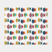 ミッドセンチュリーモダンの明るいミニマリズム フリースブランケット (正面(横))