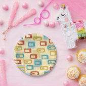 ミッドセンチュリーモダンの陽気なジオポッドパターン ペーパープレート (パーティー)