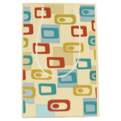 ミッドセンチュリーモダンの陽気なジオポッドパターン ミディアムペーパーバッグ (正面)