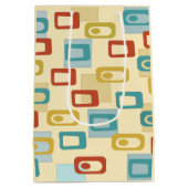 ミッドセンチュリーモダンの陽気なジオポッドパターン ミディアムペーパーバッグ (裏面)