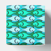 ミッドセンチュリーモダンの魚、翡翠の緑とアクア フェイバーボックス (上部)