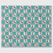 ミッドセンチュリーモダンの黒猫ギフトラップ ラッピングペーパー (フラット)