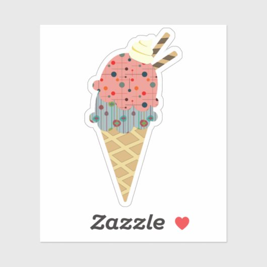 ミッドセンチュリーモダンアイスクリームコーン シール (シート)
