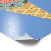 ミッドセンチュリーモダンアイスクリームコーン フォトプリント            (角)