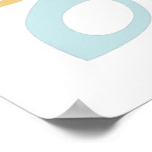 ミッドセンチュリーモダンアクアイエロー抽象芸術装飾用クッション ポスター (角)