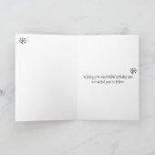 ミッドセンチュリーモダンアトミックキャットレトロハッピーバースデー カード (内部)